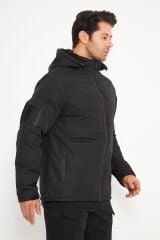 Taktikal Kürklü Mont Siyah