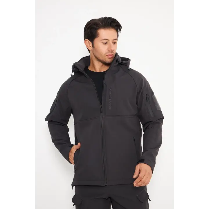 Taktikal Shoftshell Antrasit Mont