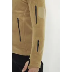 Tactical Outdoor Taktik Hırka Dik Yaka Polar Fermuarlı Polar Çöl