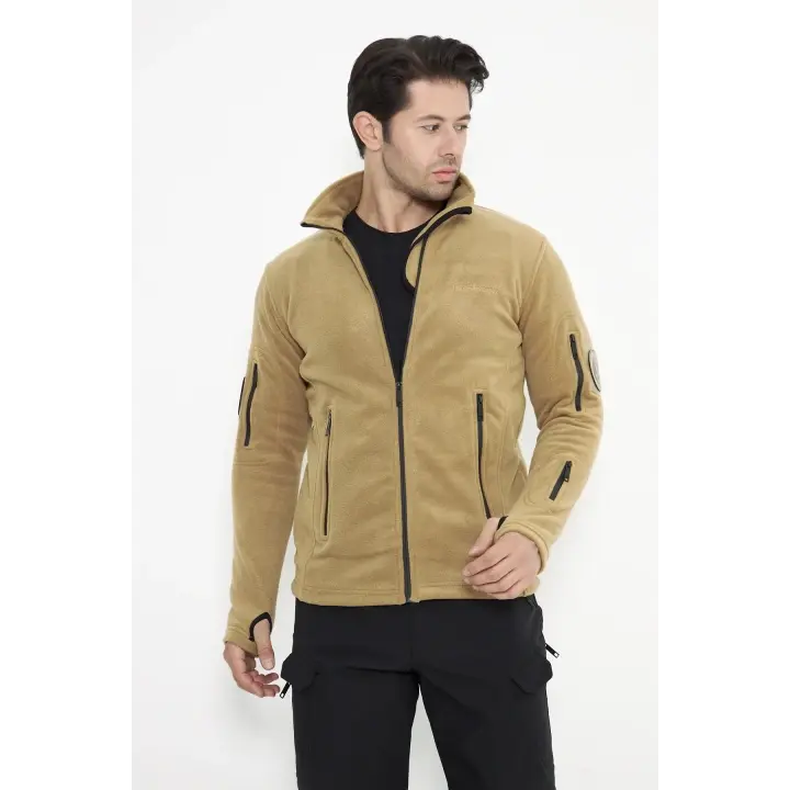 Tactical Outdoor Taktik Hırka Dik Yaka Polar Fermuarlı Polar Çöl