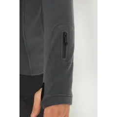 Tactical Outdoor Taktik Hırka Dik Yaka Polar Fermuarlı Polar Antrasit