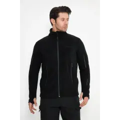 Tactical Outdoor Taktik Hırka Dik Yaka Polar Fermuarlı Polar Siyah